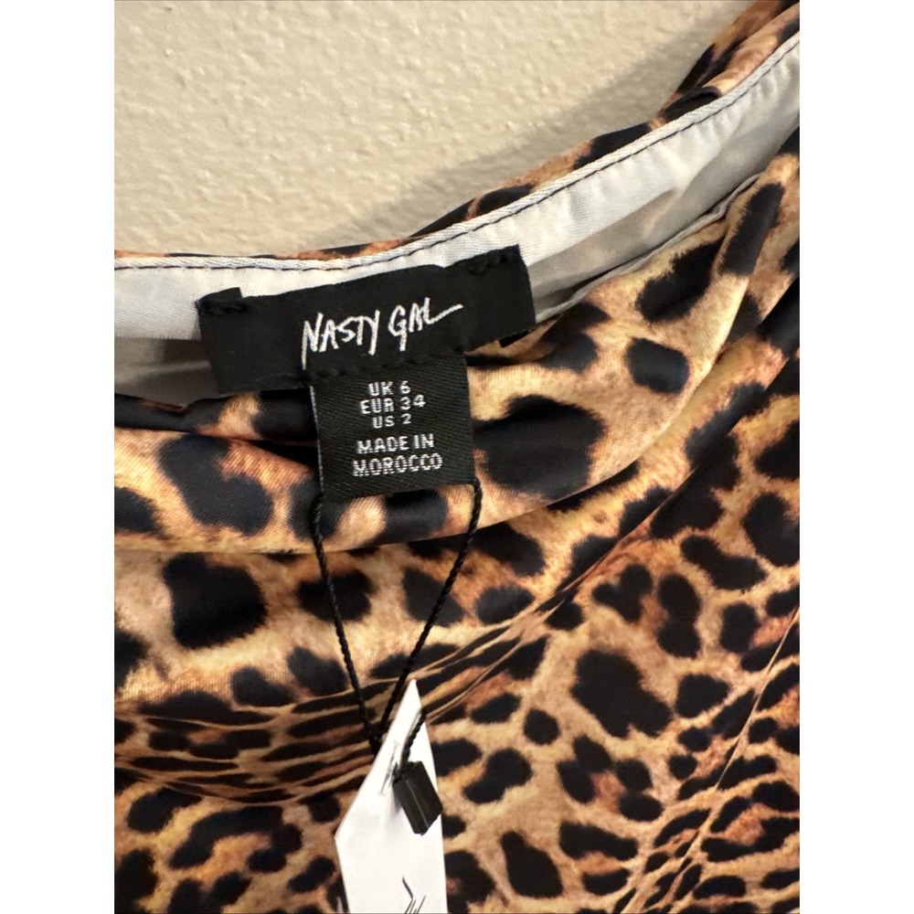 Nasty gal leopard print mini dress size 6 Animal Day Night Club Girls Night NWT - Picture 7 of 10